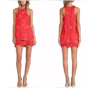 NWOT Revolve Lovers + Friends, Caspian Shift Dress, Small in Coral